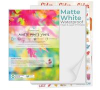 Evergreen Goods 10 Hojas A4 de Vinilo Autoadhesivo Blanco Mate Impermeable en Blanco, Papel Adhesivo Imprimible Apto para Impresoras de Inyección de Tinta y Láser, Ideal para Etiquetas y Adhesivos