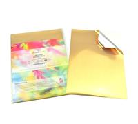 Evergreen Goods - 100 hojas A4 de vinilo dorado cepillado, impermeable, imprimible, autoadhesivo, compatible con Cricut y Silhouette