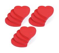 Evergreen Goods - 12 blocs de notas adhesivas en forma de corazón rojo, perfectas para aniversario, cumpleaños, regalos de San Valentín, 100 hojas por bloc, 76 x 76 mm