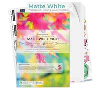 Evergreen Goods™ 20 hojas de papel fotográfico vinilo blanco mate impermeable | Imprimible inyección tinta | Calidad autoadhesiva premium a prueba desgarros