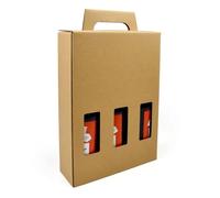 Evergreen Goods 330ml Caja portabotellas de cerveza 20X - Con capacidad para 3 botellas o latas - 3 ventanas de exposición, Soporte de cartón para cerveza Ale Sidra, Regalos caseros Fiestas Ocasiones