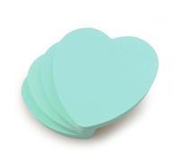 Evergreen Goods - 4 blocs de notas adhesivas en forma de corazón, color azul pastel, 100 hojas por bloc, 3 x 3 pulgadas, notas adhesivas extraíbles para oficina, escuela, hogar, regalo de San Valentín