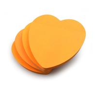 Evergreen Goods - 4 blocs de notas adhesivas en forma de corazón, color naranja neón, 100 hojas por bloc, 3 x 3 pulgadas, notas adhesivas extraíbles para oficina, escuela, hogar, regalo de San