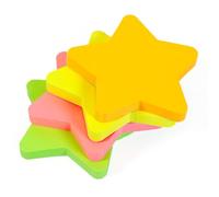Evergreen Goods - 4 blocs de notas adhesivas en forma de estrella, 76 mm x 76 mm, colores neón (amarillo, verde, rosa, naranja), 100 hojas por bloc, notas autoadhesivas para oficina, hogar, escuela