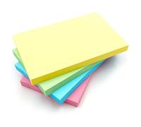 Evergreen Goods - 4 blocs de notas adhesivas grandes de 76 mm x 127 mm, colores pastel, amarillo, rosa, verde, azul, 100 hojas por bloc, notas autoadhesivas para oficina, escuela, hogar