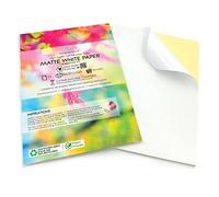 Evergreen Goods 50 Hojas A4 de Papel Autoadhesivo Blanco Mate para Impresoras de Inyección de Tinta y Láser Suministros para el Hogar y la Oficina, Hojas Adhesivas para de Etiquetas y Adhesivos
