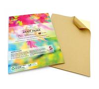 Evergreen Goods 50 Hojas A4 Papel Kraft Autoadhesivo Mate, Etiquetas Adhesivas Imprimibles para Impresoras de Inyección de Tinta y Láser, Papel Adhesivo Marrón para Manualidades y Etiquetas