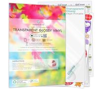Evergreen Goods - 50 hojas de papel adhesivo de vinilo transparente brillante A4, imprimible por inyección de tinta, haz tus propias pegatinas, haz PVC transparente para organización, no impermeable