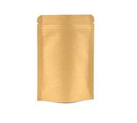 Evergreen Goods Bolsas Kraft Marrones para Conservación de Alimentos | Bolsas termosellables reutilizables con cierre de cremallera | Embalaje Bolsas para Café, Frutos Secos | 50 Bolsas 110x185x45mm
