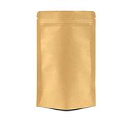 Evergreen Goods Bolsas Kraft Marrones para Conservación de Alimentos | Bolsas termosellables reutilizables con cierre de cremallera | Embalaje Bolsas para Café, Frutos Secos | 50 Bolsas 170x240x60mm