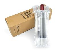 Evergreen Goods - Caja de botella de vino y licor con cojín inflable de columna de aire, embalaje protector para transporte seguro de botella de vidrio (1 botella)