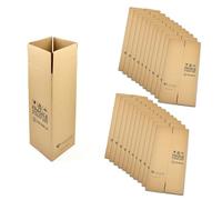 Evergreen Goods - Caja individual para botellas de vino, 370 x 130 x 130 mm, caja de cartón de embalaje protector, ideal para botellas de vidrio de 75 cl / 750 ml, vino, cerveza, licores y champán,