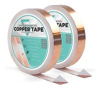 Evergreen Goods - Cinta de cobre (20 mm x 25 m), 5 tamaños, adhesivo conductor para circuitos, blindaje EMI, reparación de guitarra y electricidad, conexión a tierra, 2 rollos