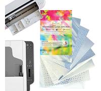Evergreen Goods Cortador manual A4 Cricut y Silueta | 14 hojas patrones holográficos imprimibles | Impermeables | Fabricación de pegatinas, calcomanías, decoración de ventanas