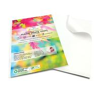 Evergreen Goods - Etiqueta adhesiva de vinilo blanco mate, 20 hojas A4, impermeable, imprimible, autoadhesiva, compatible con Cricut y Silhouette