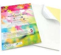 Evergreen Goods Ltd 500 hojas A4 papel autoadhesivo mate blanco | Papel fotográfico duradero para impresoras de inyección de tinta y láser | Papel de impresión adhesivo perfecto para etiquetas