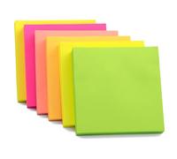 Evergreen Goods Ltd - Notas adhesivas brillantes para oficina, hogar y escuela, bloc de notas adhesivas extraíbles (6 blocs, notas cuadradas (76 mm x 76 mm)
