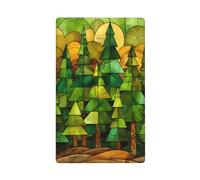 Evergreen - Placa de pared en blanco con diseño de bosque de pinos, 1 banda, para cocina, baño, 11,4 x 7 cm