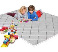 Evergreenweb - Alfombra de juegos para niños y bebés, grande, 160 x 200 cm, color gris, cubierta de suelo acolchada de espuma suave, tejido hipoalergénico, colchón de suelo plegable y lavable