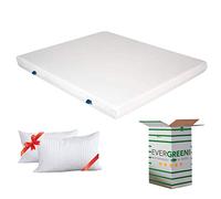 EvergreenWeb - Colchón 140x200 de espumación Alto 15 cm + 2 Almohadas Viscoelásticas Gratuitas, Revestimiento en Air Space, Tejido Transpirable, Ortopédico, para Todas Camas - Blanco