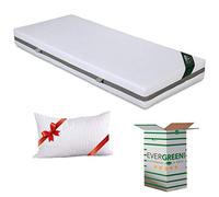 EVERGREENWEB - Colchón 80x200 Alto 20 cm Firmeza Media con una Almohada Viscoelástica Gratis Ortopédico Funda Desmontable Lavable Blanca con Tejido Hipoalergénico Antibacteriano Efecto Masaje Fashion