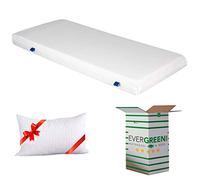 EvergreenWeb - Colchón 85x200 de espumación Alto 15 cm + Almohada Viscoelástica Gratuita, Revestimiento en Air Space, Tejido Transpirable, Ortopédico, para Todas Camas - Blanco