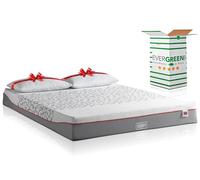 EVERGREENWEB - Colchón Viscoelástico 140x190 Doble con 2 Almohadas Memory Foam Gratis, Funda Efecto Masaje Desmontable con Cremallera Lavable, Fermeza Media, Altura 20 cm, Transpirable, Antiácaros