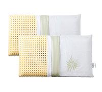 EVERGREENWEB - Pack 2 Almohadas de Cama 40x70 Alto 12 cm,Almohada Viscoelástica, Hipoalergénica,Doble Funda Extraíble de Aloe Vera y Algodón, Almohada Relajante para el Dolor de Cuello