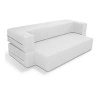 EVERGREENWEB - Sofá 2 Plazas, Sofá Cama con Revestimiento Repelente al Agua Desmontable y Lavable, Muy Comodo para Sentarse, Sofá Convertible en un Cómodo Colchón Doble Hielo | Tetris