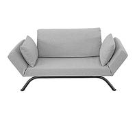 Evergreenweb Sofá cama de 2 plazas moderno de diseño escandinavo color gris y reposabrazos ajustables con almohadas, colchón de espuma de poliuretano Waterfoam de 80 x 200 cm, ideal para casa Hotel