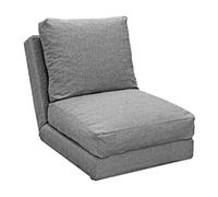 EVERGREENWEB - Sofá Cama Futón Gris 1 Plaza - Sofá Cama Extensible - Sillón Cama, Sofá de Piso Regulable con Cojín, Sofá Cama Colchón para habitación pequeña, apartamento, Dormitorio | Hoshi