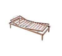 EvergreenWeb - Somier Individual 80x190 de Láminas de Madera de Haya con Elevación Manual por Cabeza y Pies, Ortopédico, con Reguladores de Rigidez y 4 Patas Extraíble - para Todos los Colchones