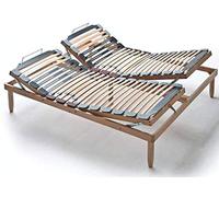 EvergreenWeb - Somier Matrimonial 140x190 de Láminas Basculantes de Madera (Haya), Elevación Separada Manual para Cabeza y Pies, Reguladores de Rigidez, Reforzado, Pies Extraíbles, Ortopédico