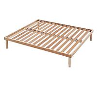 EvergreenWeb - Somier Matrimonial Fijo 135x190 de 35 cm de Altura de Láminas de Madera de Haya, Ortopédico, Soportes de Láminas Insertado en el Marco, Doble Estructura Reforzada y 4 Patas Extraíbles