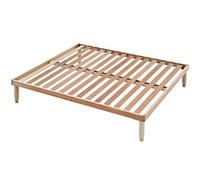 EvergreenWeb - Somier Matrimonial Fijo 140x190 de 35 cm de Altura de Láminas de Madera de Haya, Ortopédico, Soportes de Láminas Insertado en el Marco, Doble Estructura Reforzada y 4 Patas Extraíbles