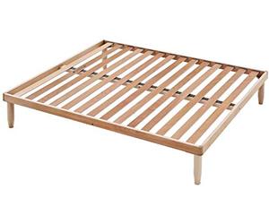 EvergreenWeb - Somier Matrimonial Fijo 160x190 de 35 cm de Altura de Láminas de Madera de Haya, Ortopédico, Soportes de Láminas Insertado en el Marco, Doble Estructura Reforzada y 4 Patas Extraíbles