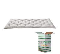 EvergreenWeb - Topper Colchón 120x190 en Látex 7 cm de Altura - Protector de Colchón, Acolchado de 100% Efecto Arco Suave Hipoalergénico, Futón Ortopédico, Forro Blanco Antiácaros
