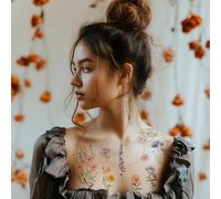 Everjoy Acuarela Flores Silvestres Pequeñas Pegatinas de Tatuaje Temporal - Pequeños Tatuajes Falsos Florales Impermeables para Mujeres y Niñas