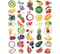 Everjoy Tatuajes Temporales Realistas - 41 Diseños, 20 Piezas, Tatuajes de Frutas de Acuarela Impermeables para Niños