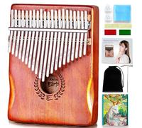 Everjoys Kalimba - Piano de pulgar de 21 teclas, instrumento musical profesional, marimbas de piano de dedo con bolsa de tela suave portátil, libro de canciones, martillo de afinación, kit todo en uno