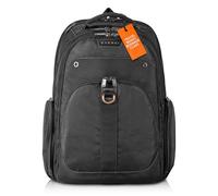 Everki Atlas - Mochila para portátil con Compartimento Ajustable para portátil de 13 a 17,3 Pulgadas (33-43,9 cm), Trolley Flap, Concepto Plano Bien pensado y Otras Funciones, Negro, EKP121-1