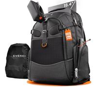 Everki Business 120 mochila para portátil con funda de lluvia, 40 L - gran compartimento para portátiles hasta 18,4", apertura de 180°, bolsillo acolchado, múltiples bolsillos - Negro (EKP120)