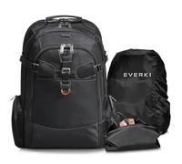 Everki Business 120 mochila para portátil con funda de lluvia, 40 L - gran compartimento para portátiles hasta 18,4", apertura de 180°, bolsillo acolchado, múltiples bolsillos - Negro (EKP120)