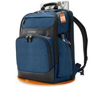 Everki Onyx mochila premium para portátil - nailon balístico y piel, mochila de oficina para viaje, compartimento dedicado hasta 15,6" - Azul marino (EKP132N)
