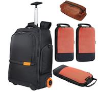 Everki Wheeled 123 Mochila para portátil con Ruedas - para 15,6" y MacBook 16", Equipaje de Mano con Ruedas reemplazables + Estuche de Accesorios de Malla + Juego 3 Cubos de compresión