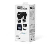 Everlast Core Kit de Inicio (L/XL) Guantes de Boxeo de imitación de Cuero, Vendas de 305 cm y Protector bucal Triple Capa - Manoplas, Sparring, MMA y Kickboxing