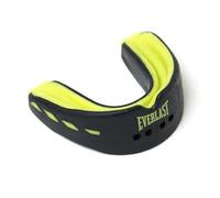 Everlast Evershield - Protector bucal doble (negro/verde), protector de encías absorbente de golpes con marco de 2 capas, diseño de hervir y morder, canal de respiración central y estuche de