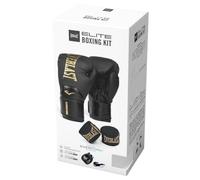 Everlast Elite Kit de Inicio (14 oz) Guantes Elite para Sacos, Vendas de 455 cm y Protector bucal - Manoplas, Sparring, MMA y Kickboxing - Everlast Equipamiento auténtico