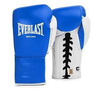 Everlast Powerlock OG Pro Fight 10oz Guantes Azul/Blanco con Cordones para Bolsas y competición, Espuma Avanzada, Agarre ergonómico - Authentic