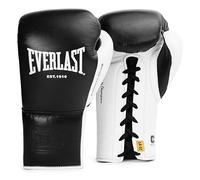 Everlast Powerlock OG Pro Fight 14oz Guantes con Cordones Negro/Blanco para Bolsas y competición, Espuma Avanzada, Agarre ergonómico - Authentic